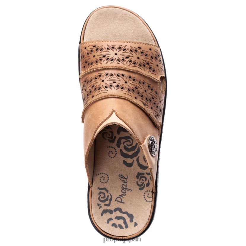 サンダル ベージュ/ブラック/バーガンディ Propet 0608P0134 ガーティ 女性