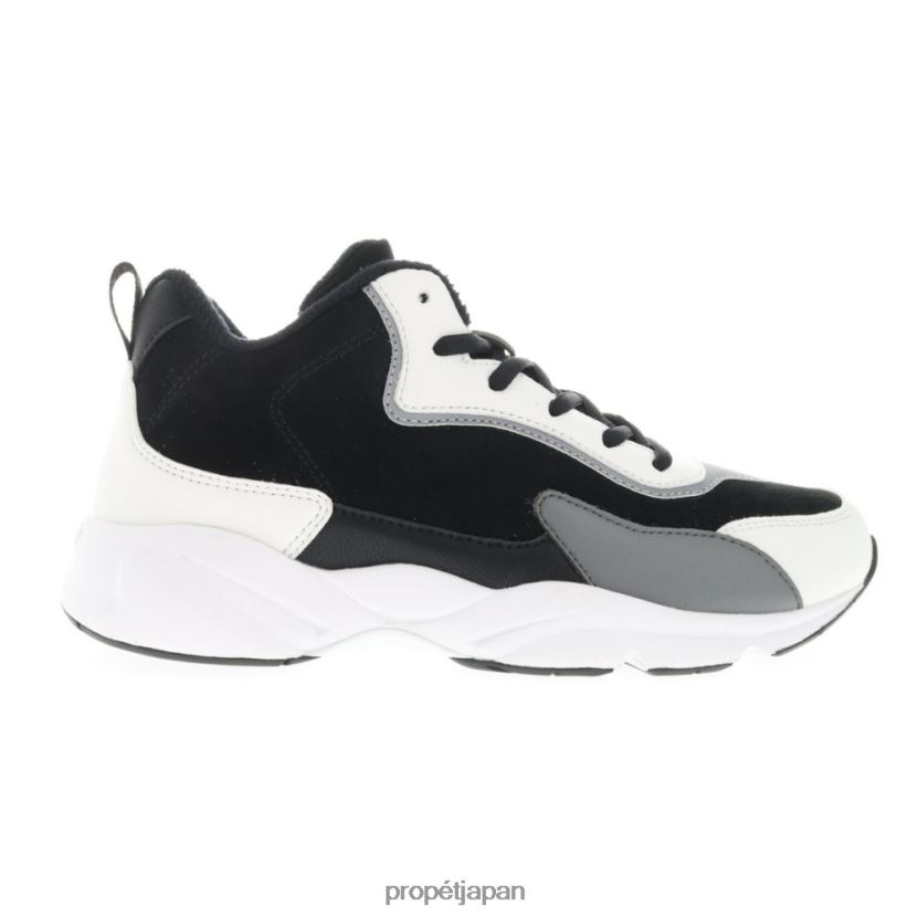 アスレチック ブラックホワイト/グレーブラック Propet 0608P04 安定性ミッド 男性