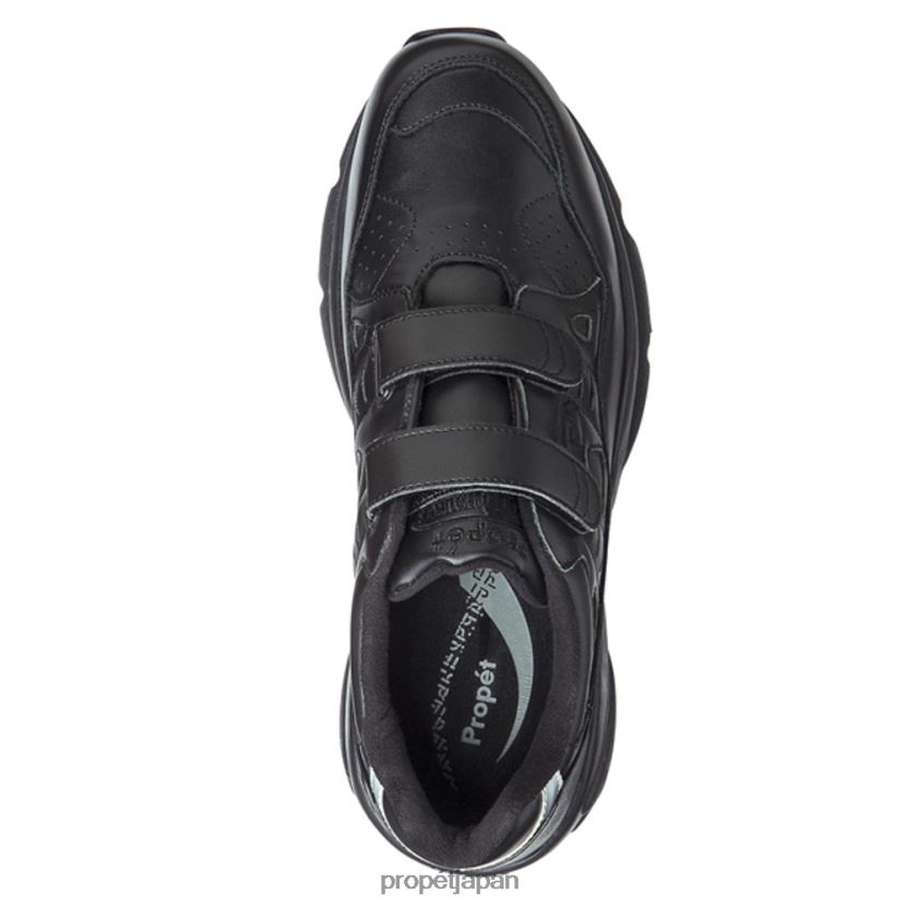 アスレチック 黒、白 Propet 0608P09 安定性歩行器ストラップ 男性