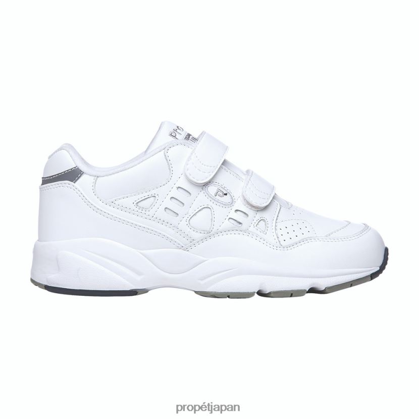 アスレチック 黒、白 Propet 0608P09 安定性歩行器ストラップ 男性