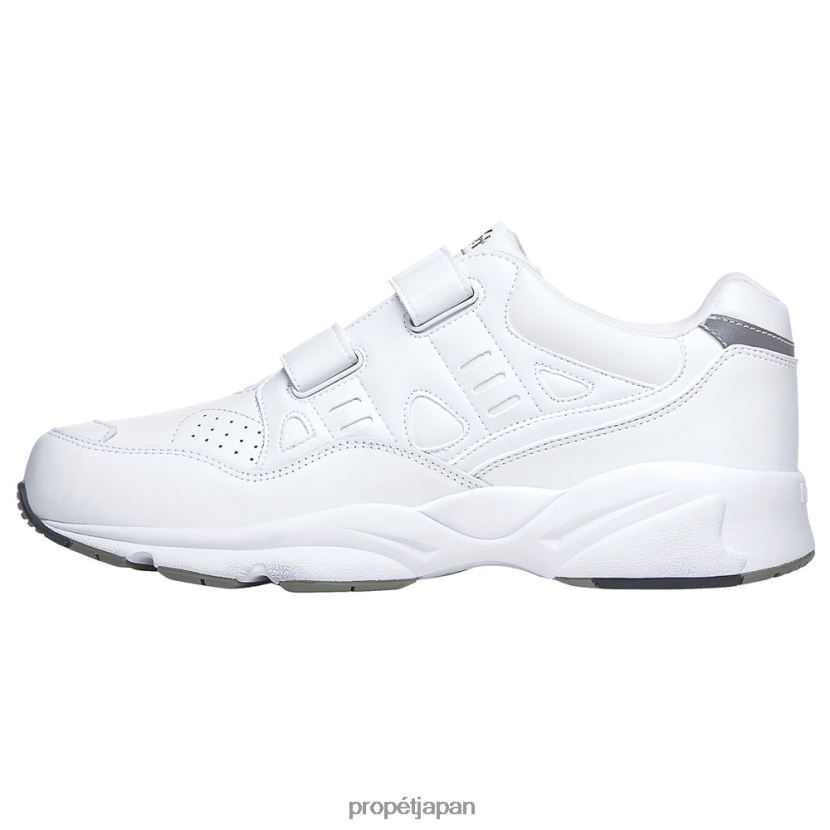 アスレチック 黒、白 Propet 0608P09 安定性歩行器ストラップ 男性